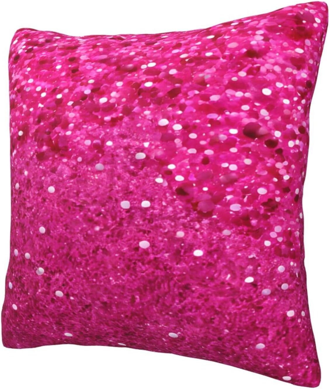 All-Season Square Pillow Covers 18"X18", Glitter Pattern, Decorative Throw Pillow Covers for Sofa Bed Couch, Hidden Zipper Cushion Cover, Square Lumbar & Accent Pillowcases for Home Decor