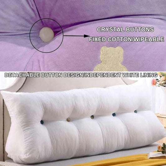 Reading Pillows Large Backrest Headboard Pillow Wedge Lumbar Rest Pillow,Long Pillow Bed Back Support Cushion Velvet Bolster for Dorm Room Day Bed