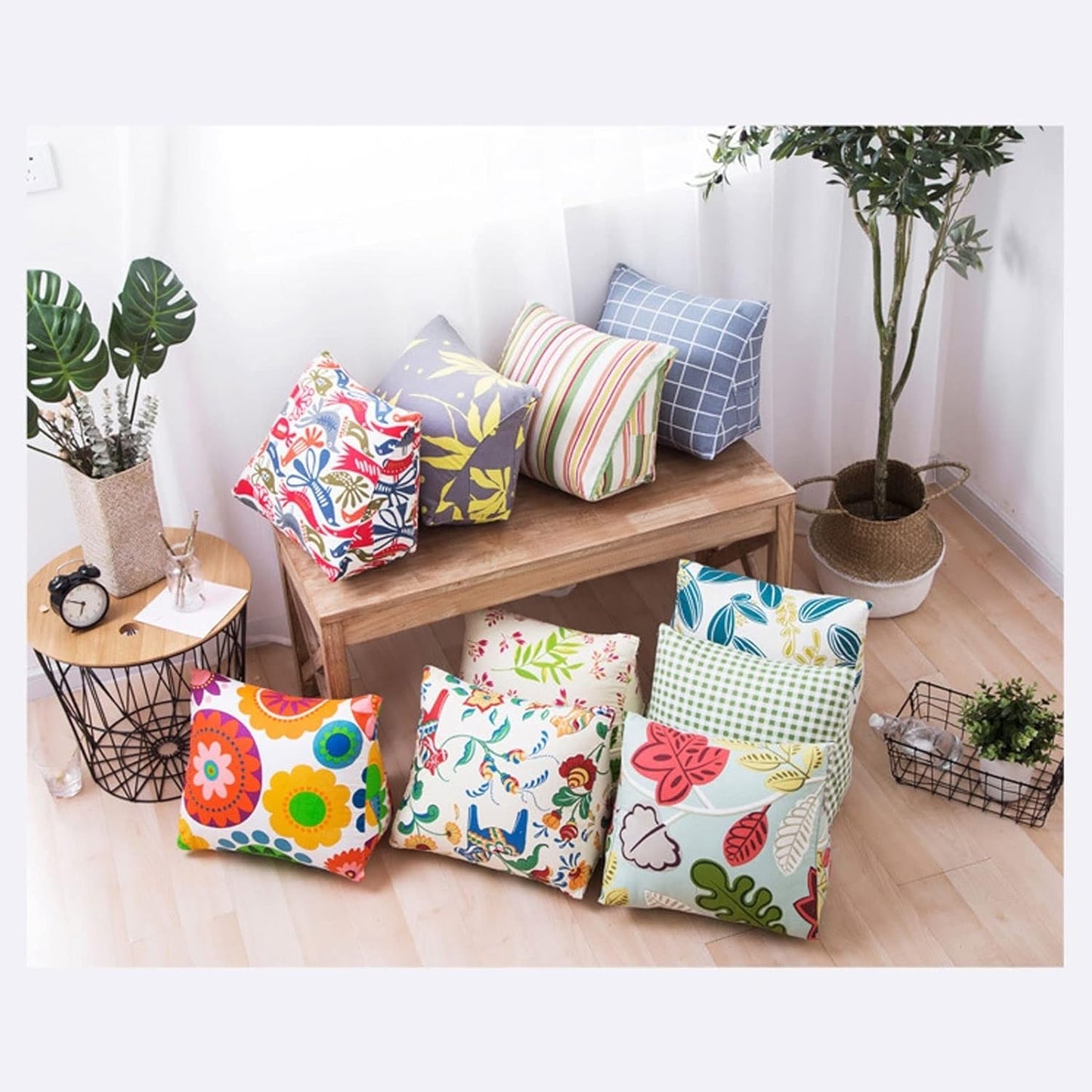Sofa Back Cushion Lumbar Support Pillow for Office Chair Back Support Pillow for Car Reading Pillow Bed Wedge Backrest Lounge Cushion for Living Room Travel (Color : B, Size : 45 x 25 x 50 cm)