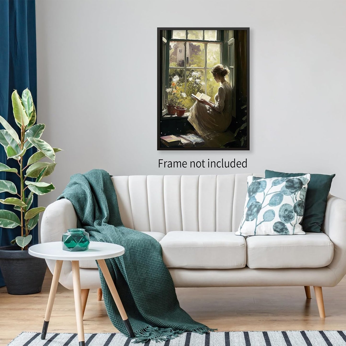 Aimery Vintage Oil Female Portrait Posters Women Window Reading A Books Wall Art Famous Antique Girl Painting Aesthetic Prints for Bedroom Gallery Wall Decor 12x16 inch Unframed