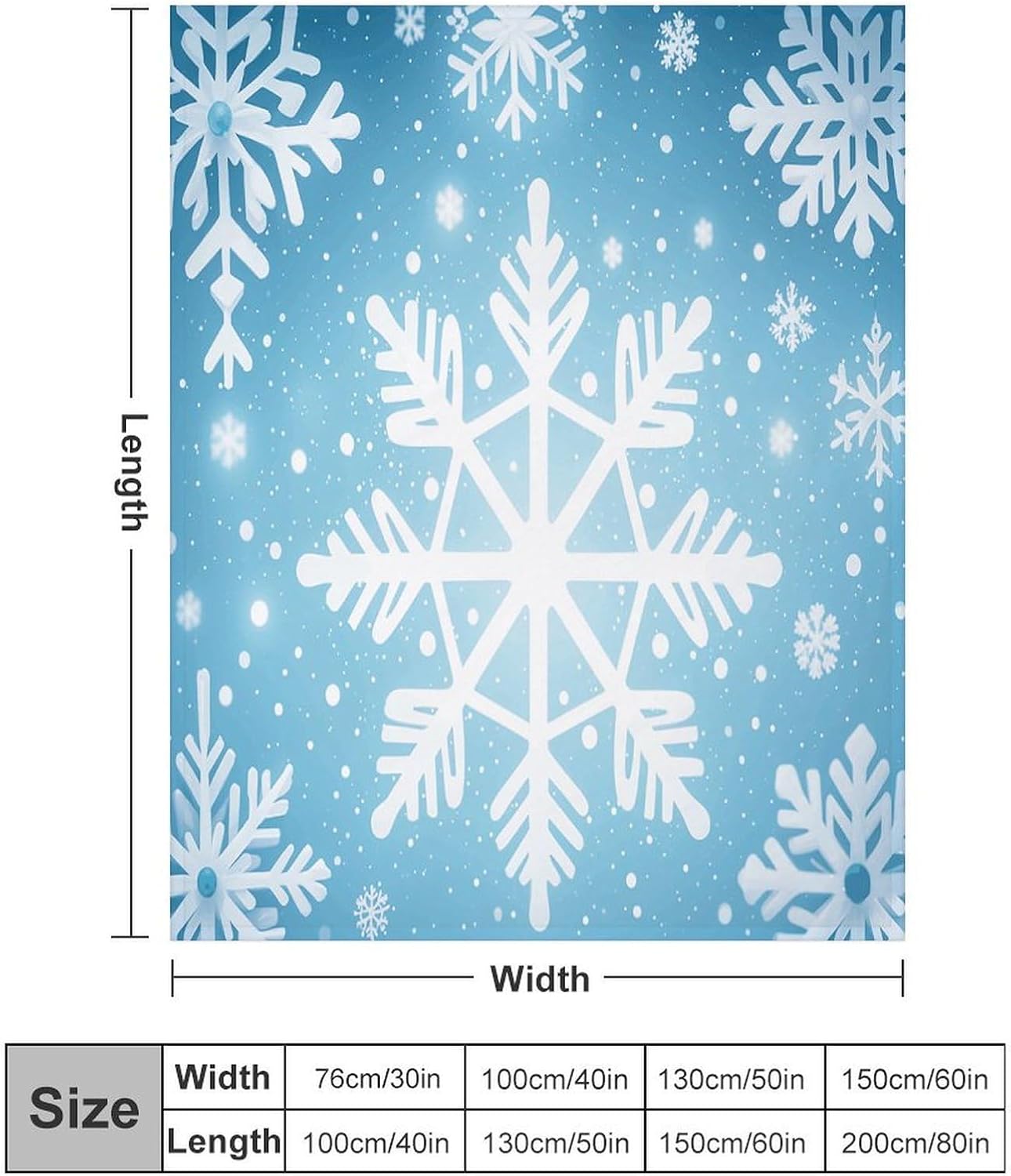 Winter Snowflake Blanket Super Soft Lightweight Throw Blanket Cute Cozy Warm Bed Blanket Decorative Fuzzy Blanket All-Season Home Decor Gift for Sofa Couch Living Room 30"*40"（76 * 100cm）