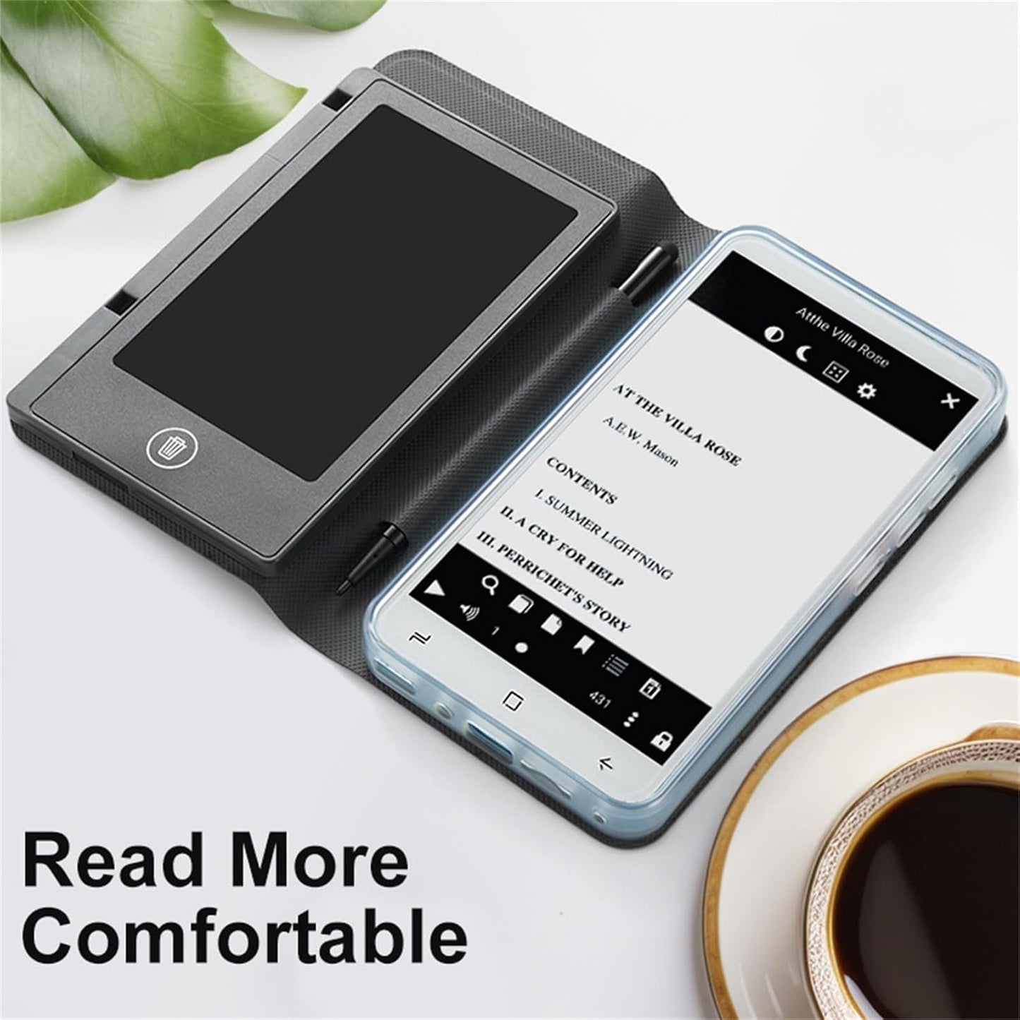 Ereader Devices, 5 Inch Eye Friendly Ink Screen, Compact and Lightweight Electric Book Reader, Portable Electronic Book Reader with Protective Case