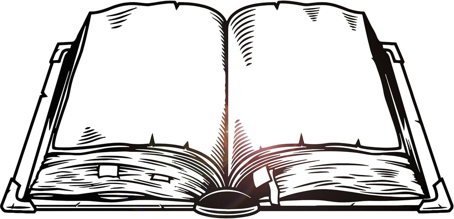 Vinyl Wall Decal Open Book Literature Reading Room Library Stickers Mural Large Decor (g2589) Black
