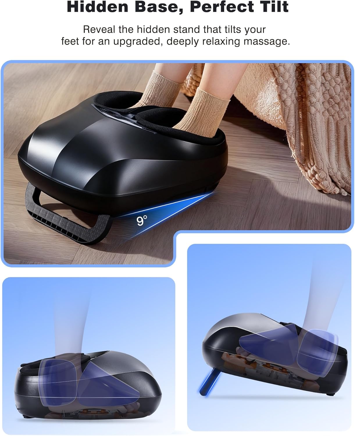 KNQZE Shiatsu Foot Massager with Heat and Remote, 2026 Upgraded Lift-Arch Design, 3D Deep Kneading, Relief for Plantar Fasciitis and Foot Pain, Fits Up to Men Size 14, Ideal Gift for Mom Women Men