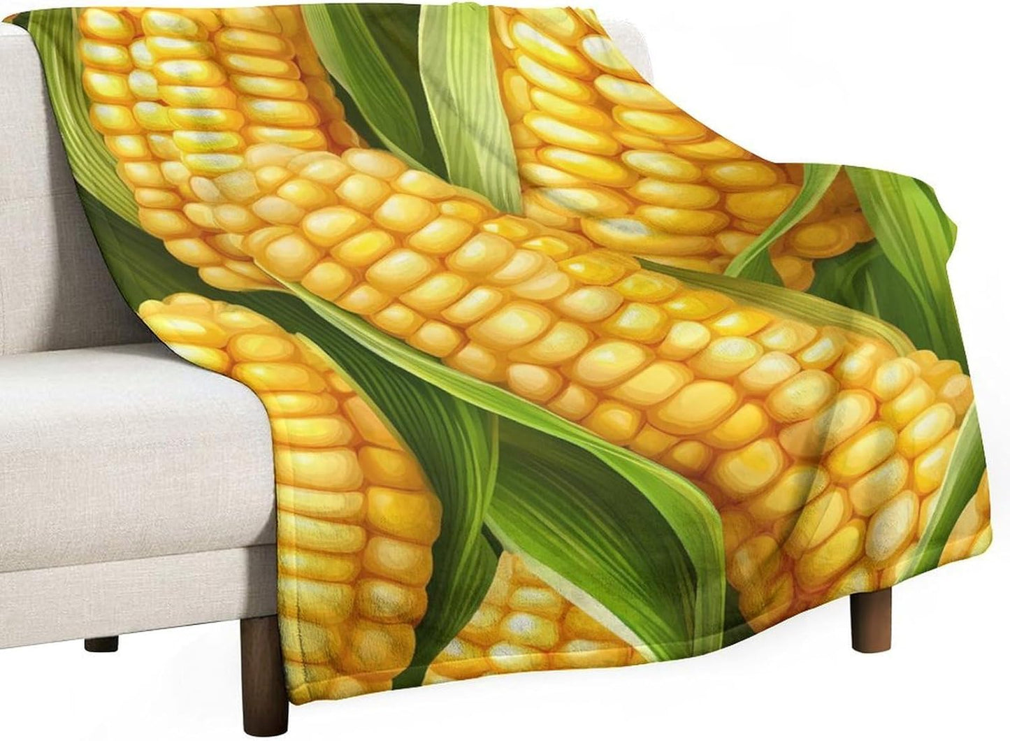 Food Corn Throw Blanket for Couch Bed Plush Cozy Fuzzy Flannel Blanket for All Season 55"x70"