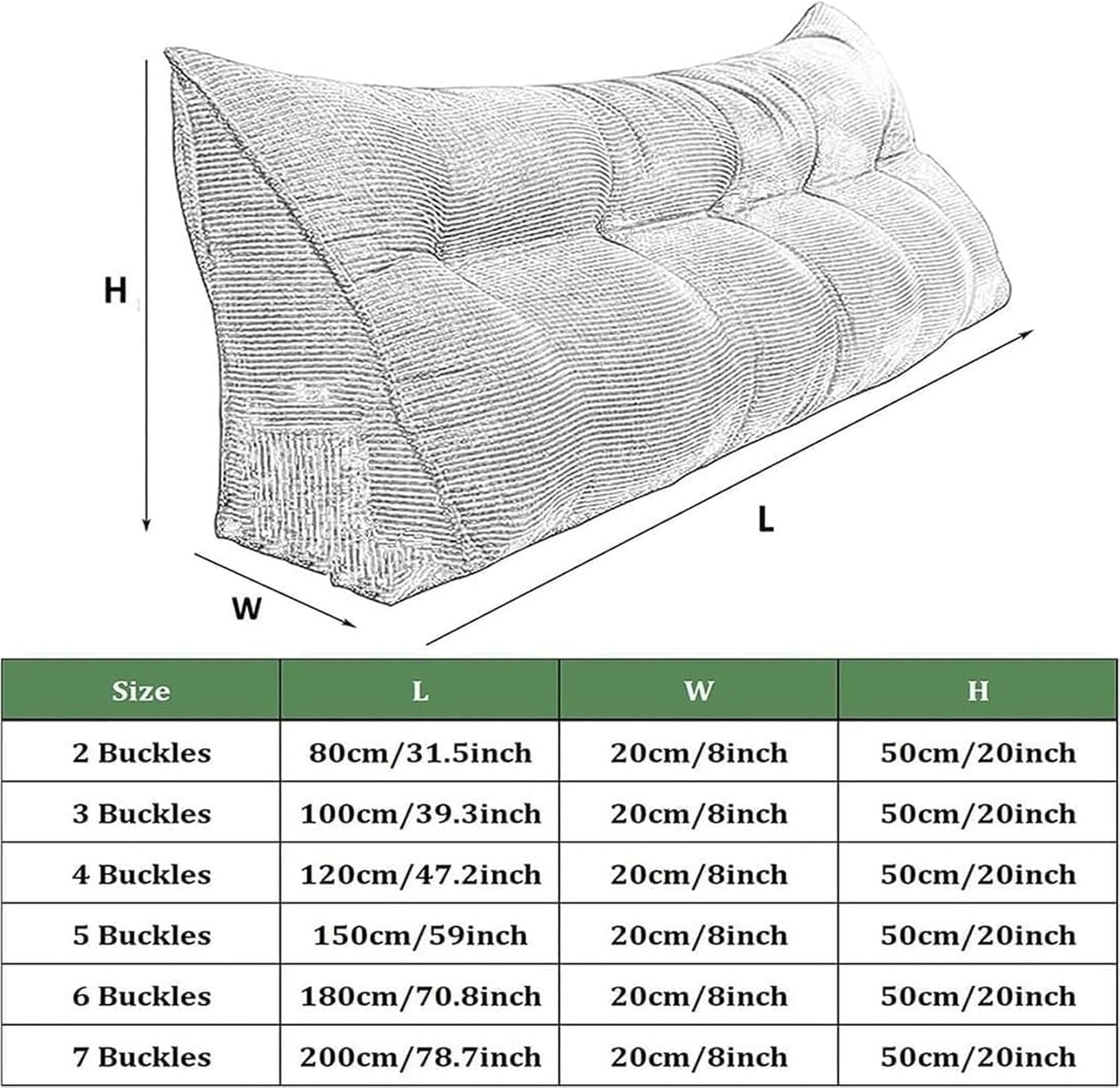 Large Wedge Headboard Pillow, Triangular Reading Pillow, Large Cushion/Headboard Back Wedge Pillow with Machine Washable Cover, Large Back Positioning Support Pillow