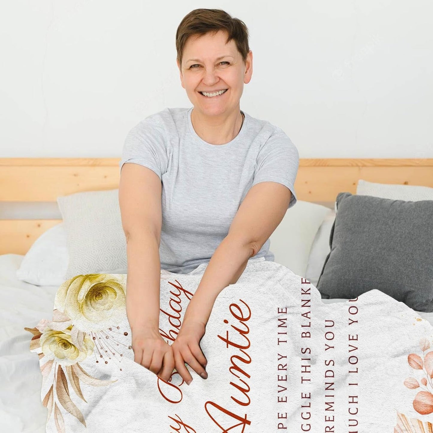 Aunt Birthday Gift Throw Blankets 60 x 50 Inch, Birthday Gift for Auntie from Niece, Happy Birthday Auntie Gifts, Birthday Gifts for Aunt from Nephew, Auntie Birthday Gifts