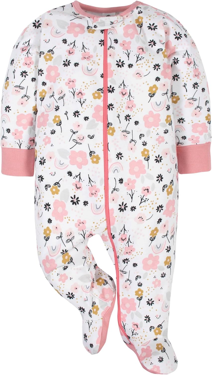 Gerber Baby-Girls 4 Pack Sleep 'N Play Footie