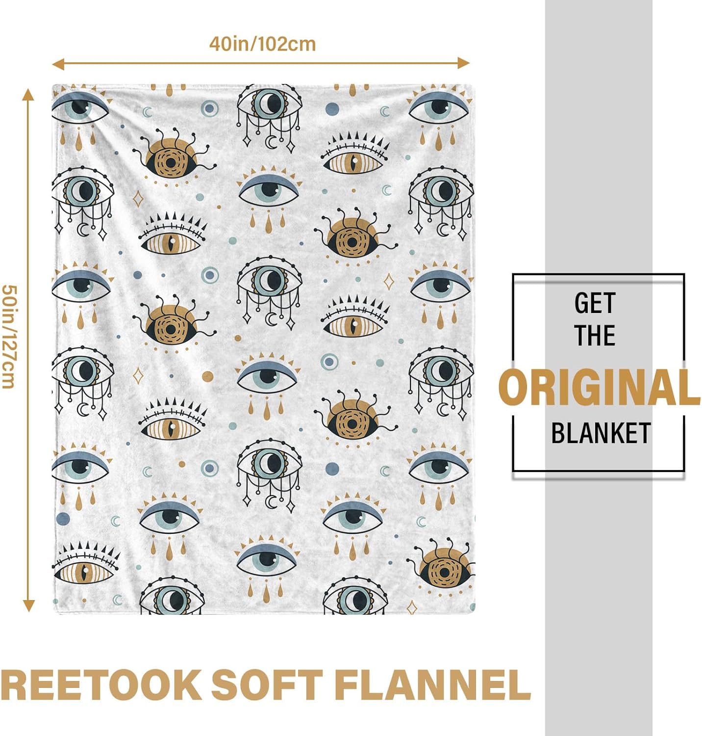 Soft Eye Gifts for Women, Eye Blanket for Men, Eye Blanket for Sofa Couch Bed, Cozy Birthday Gifts for Him, Warm Decorative Blankets for Travel, Gift for Christmas Thanksgiving 40x50