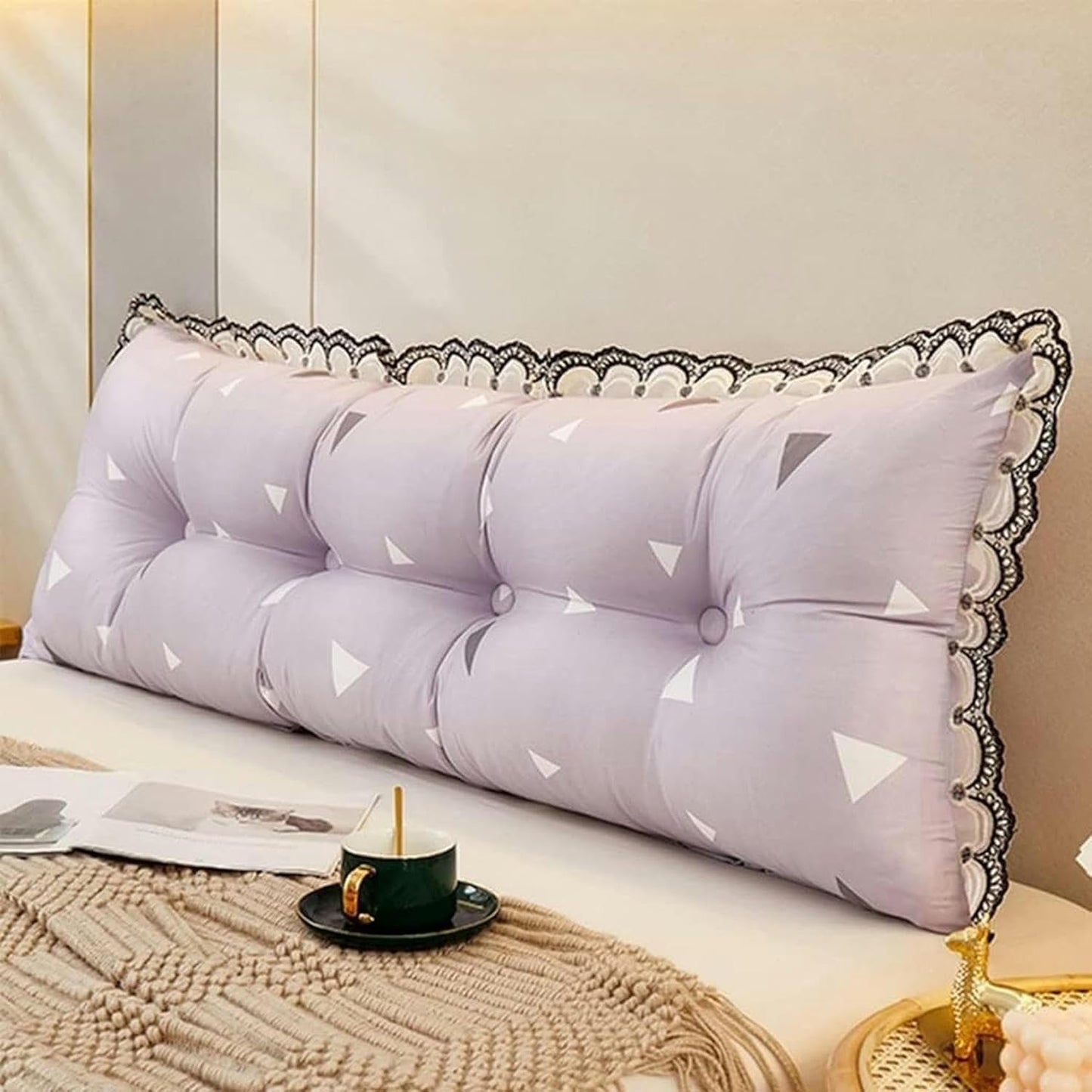 Large Reading Wedge Pillow, Removable Washable Full Queen Daybed Bunk Bed Bolster Cushion Bed Rest Headboard Cushion Bed Rest Pillows(Red,180cm)