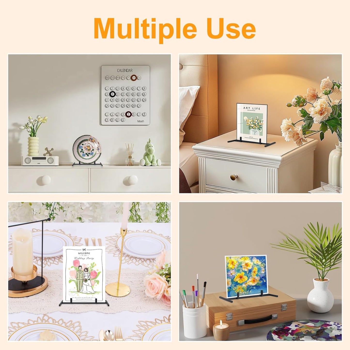5 Pcs Metal Display Stand，Glass Stands For Display，Art Stands Suitable For Colored Ceramic Tiles, Glass Art Creation, Photo, Plaques, And Collectibles，Used For Home, Office, Or Trade Shows（Black）