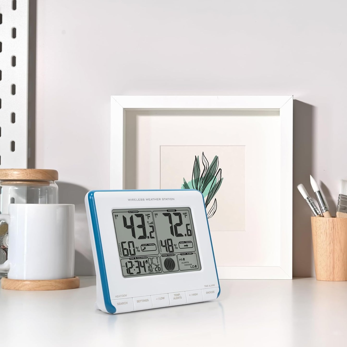 La Crosse Technology 308-1711BL Wireless Weather Station with Heat Index and Dew Point,Teal Blue/White