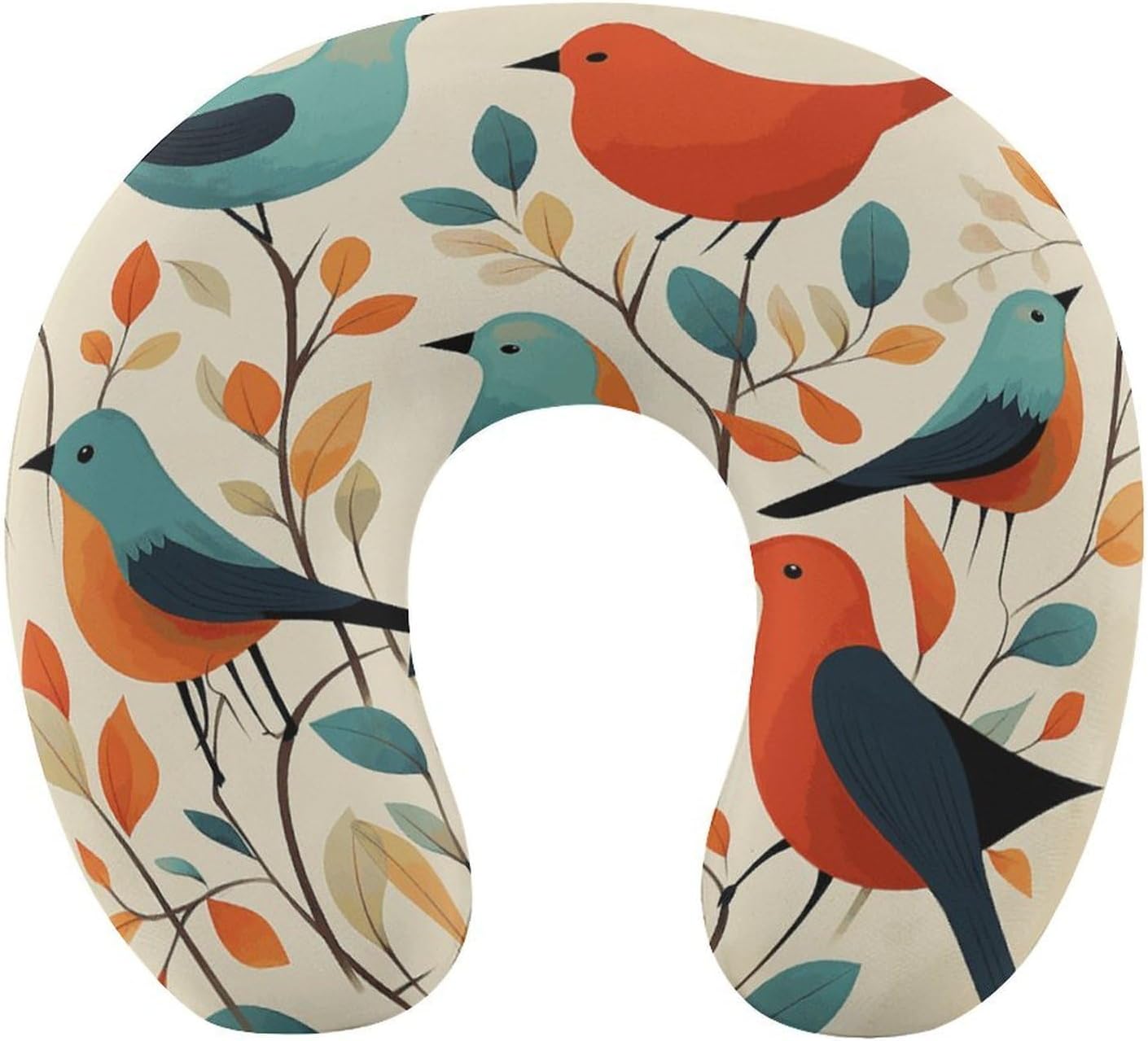 Flock of Birds Neck Pillow Memory Foam U Shaped Pillows Portable Pillows for Shoulder Travel Head Support Pillow with Concealed Zipper for Airplane Car Home Office