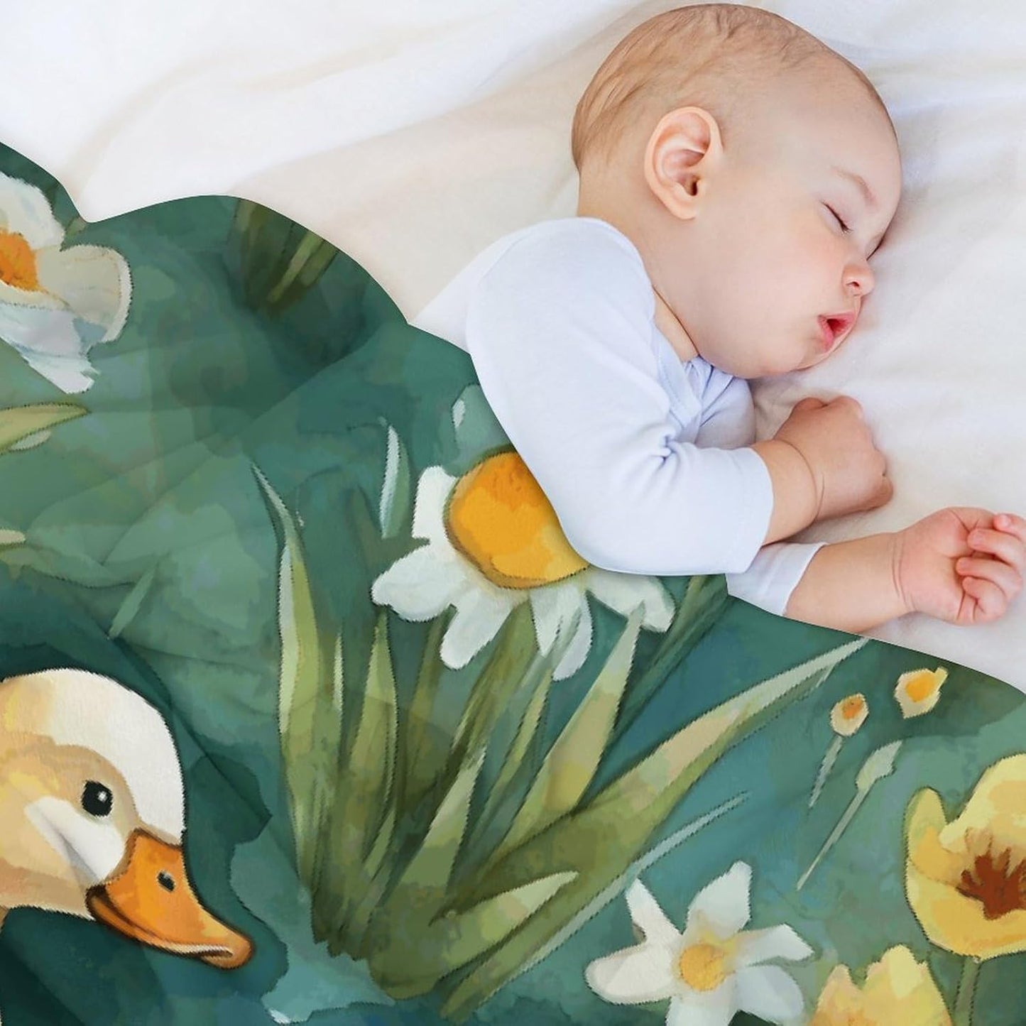 Hand Drawn Duck Throw Blanket for Couch Super Soft Warm Lightweight Throw Blankets Cozy Flannel Bed Blanket Cute Decorative Blankets for All Seasons Home Decor Gift 30"*40"（76 * 100cm）