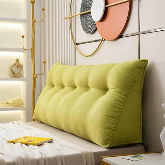 Large Headboard Pillow Teal Triangular Headboard Wedge Bed Rest Reading Pillow Backrest Positioning Support Bolster Cushion with Removable Cover