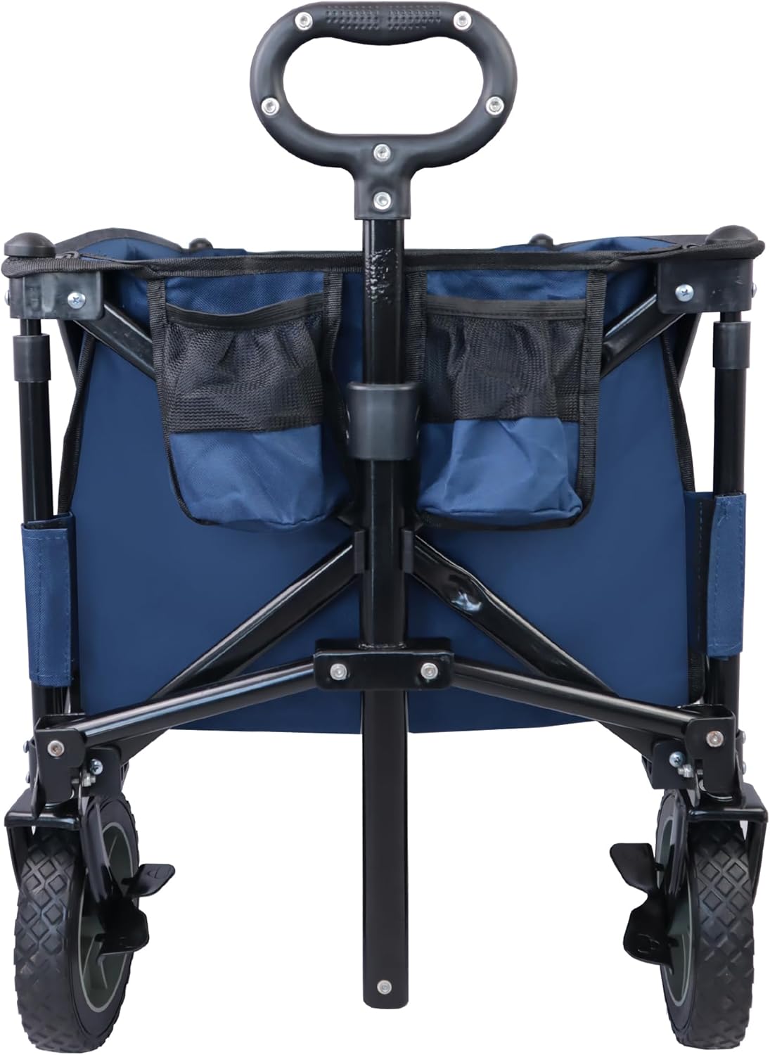 Heavy Duty Garden Cart with 7" 360°Rotation Tires Adjustable Handle 225LBS Weight Capacity Collapsible Foldable Wagon Cart F