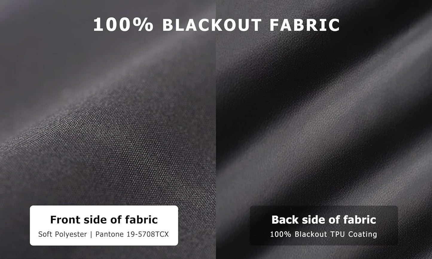 LazBlinds 100% Blackout Roller Shades, No Tools No Drill Cordless Blinds for Windows, Thermal Insulated UV Protection Privacy Window Shades for Bedroom (48''W x 72''H, Black)