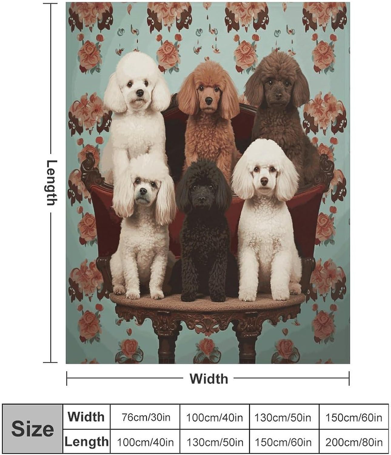 Poodles Dogs Blanket Super Soft Lightweight Throw Blanket Cute Cozy Warm Bed Blanket Decorative Fuzzy Blanket All-Season Home Decor Gift for Sofa Couch Living Room 40"*50" （100 * 130cm）