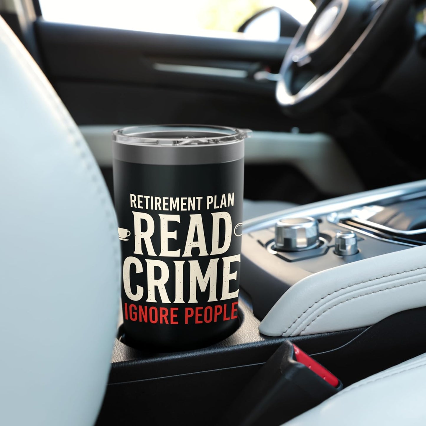 Retirement Plan Read Crime Ignore People Book Lover Stainless Steel Insulated Tumbler