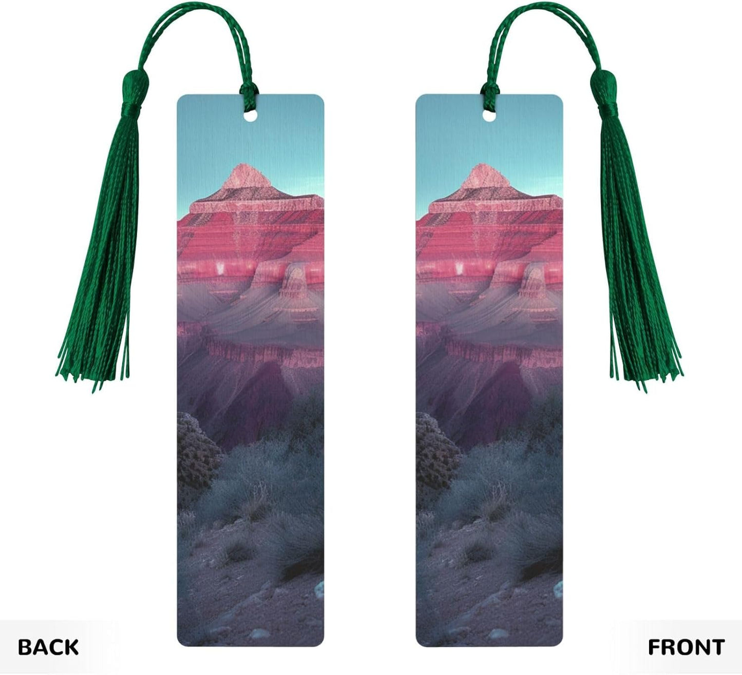 Grand Canyon Bookmarks Gifts for Women Men, Wooden Bookmarks for Book Lovers, Vintage Book Marks Ornaments with Tassel, Unique Personalized Reading Page Markers Dark Green