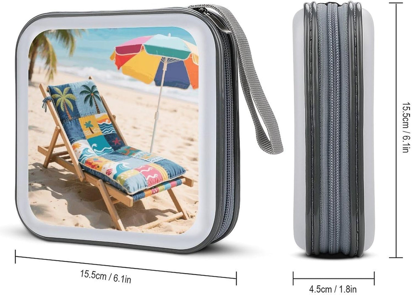 Denim Print Patchwork Style CD Case Portable Zipper CD Case 40 Capacity Hard Plastic DVD Cases Holder Large Storage Disc Wallet Bag for Car Home Travel DVD Collection Bag
