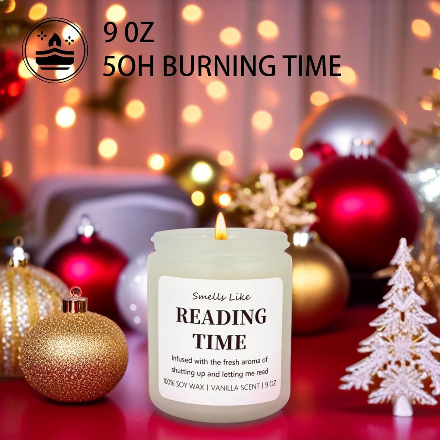 Reading Candle - Book Lovers Gifts, Readers, Bookish Present - Reading Accessories, Cute Reader Presents - Funny Mothers Day, Birthday Gifts for Book Lovers Women, Bookworm, Librarian, Men, Friend