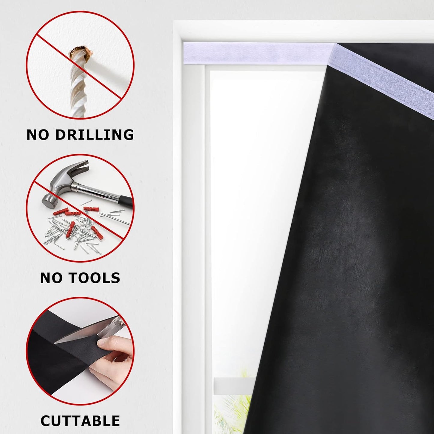 LazBlinds 100% Blackout Roller Shades, No Tools No Drill Cordless Blinds for Windows, Thermal Insulated UV Protection Privacy Window Shades for Bedroom (48''W x 72''H, Black)