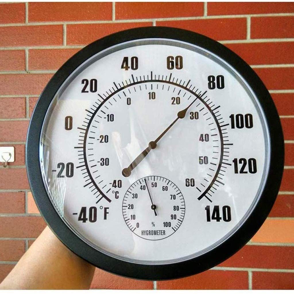 Thermometer,Hygrometer Wall Metal Decorative Big Hanging Round Beautiful