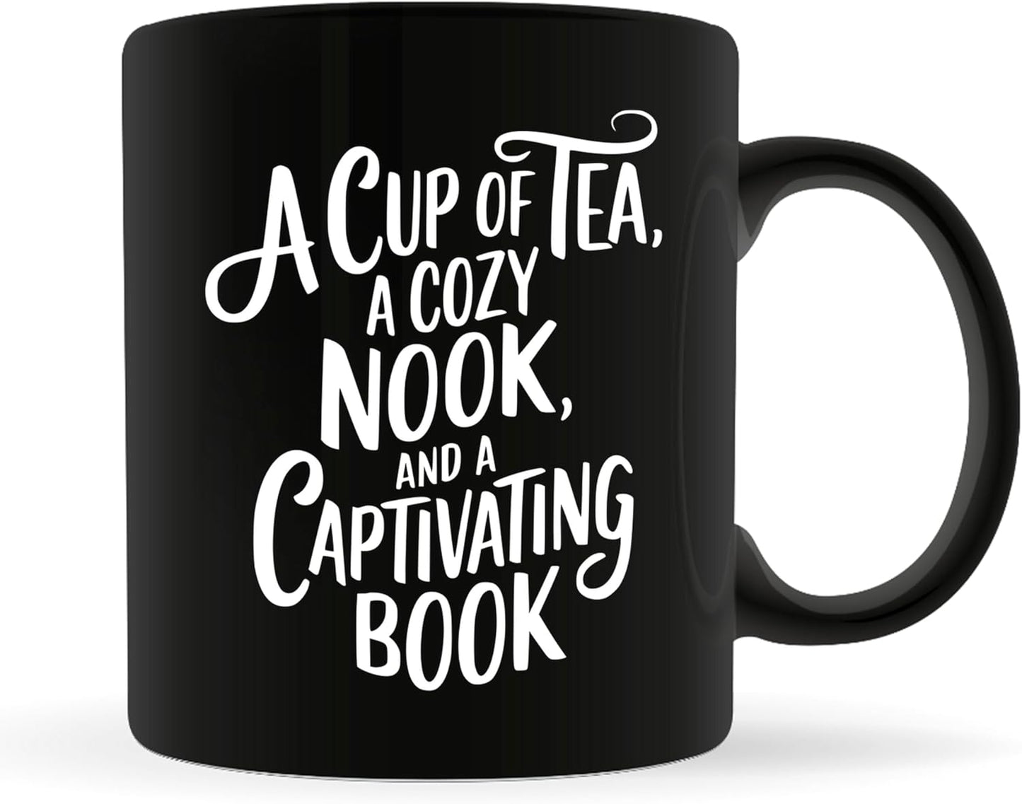 Book Lovers Coffee Mug 11oz Black -Tea Nook - Gift for Book Club Bookworm Bookish Reading Nerdy Avid Readers Women