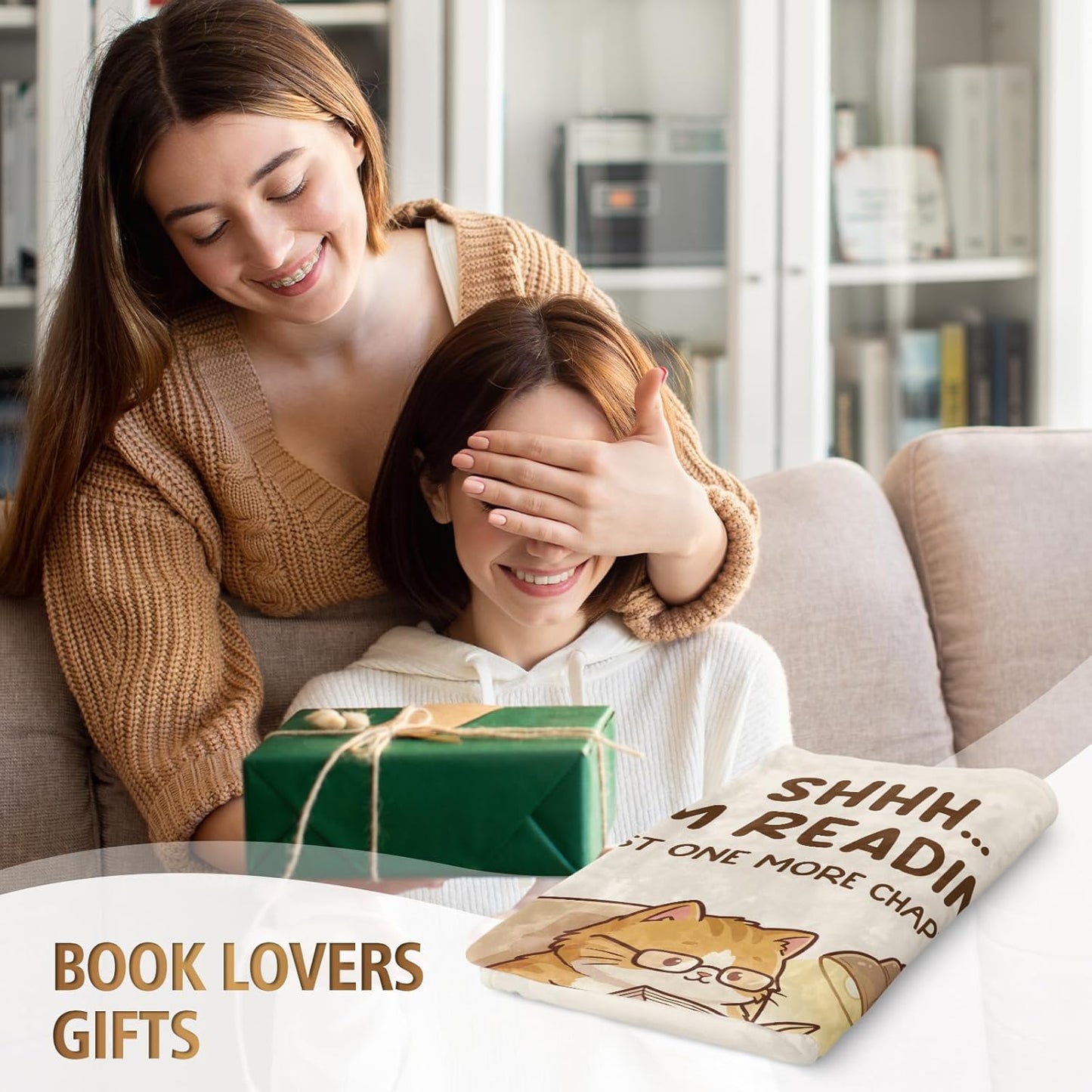 Funny Book Lovers Gifts for Women Men, Reading Blanket Gifts for Book Lovers, Reader Gift for Birthday, Reading Accessories, Bookish Bookworm Gift, Flannel Soft Throw Blanket 60"x50"