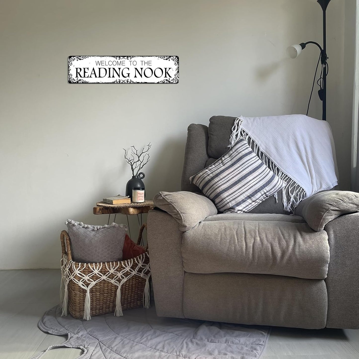 12x3 Inch Welcome To The Reading Nook Sign Reading Corner Signage for Outdoor Indoor Home School Library Area Decor Book Reading Lover Gift