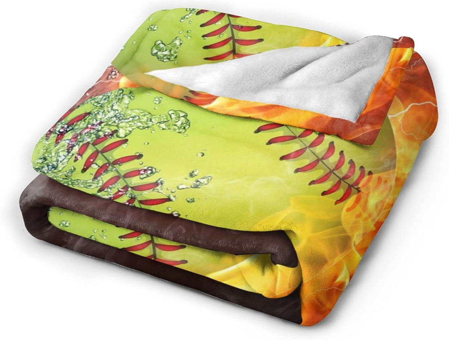 Baseball Softball Cool Ball Throw Blanket Super Soft Warm Boy Bedding Bed Blankets for Couch Bedroom Sofa Office Car, All Season Cozy Flannel Plush Blanket for Girls Boys Adults, 60"X50"