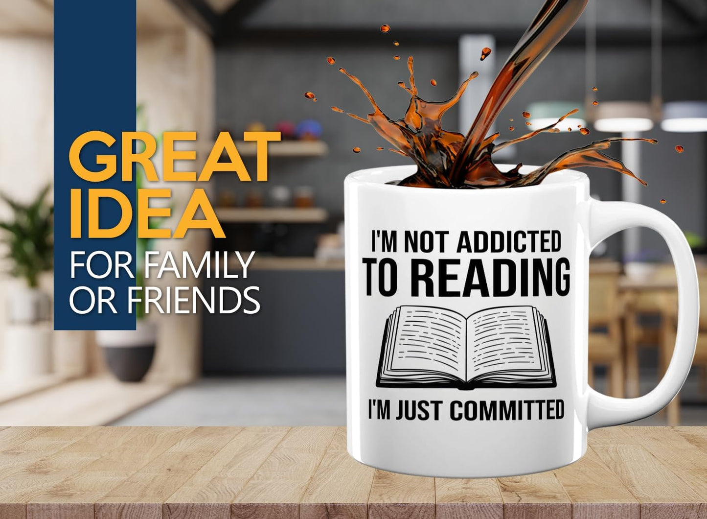 Book Lover Coffee Mug 11oz White -Im not addicted - Bookworm Literature Library Book Lover Reader Booked Editor Intellectual Studious