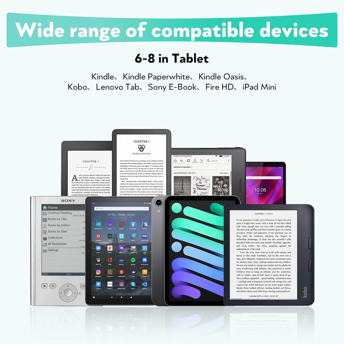 Secure Hand Strap for Kindle and Tablet - High Elasticity Finger Grip Holder Accessories for 6-8 Inches E-Book Tablet.