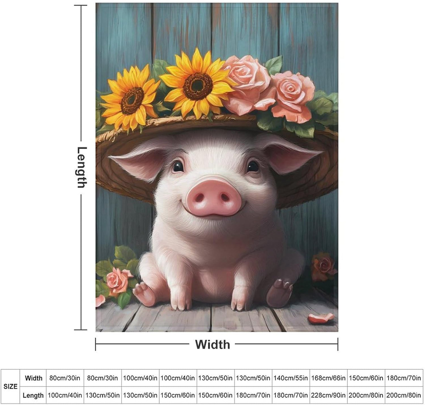 Funny Pigs Throw Blanket for Couch Bed Plush Cozy Fuzzy Flannel Blanket for All Season 66"x90"