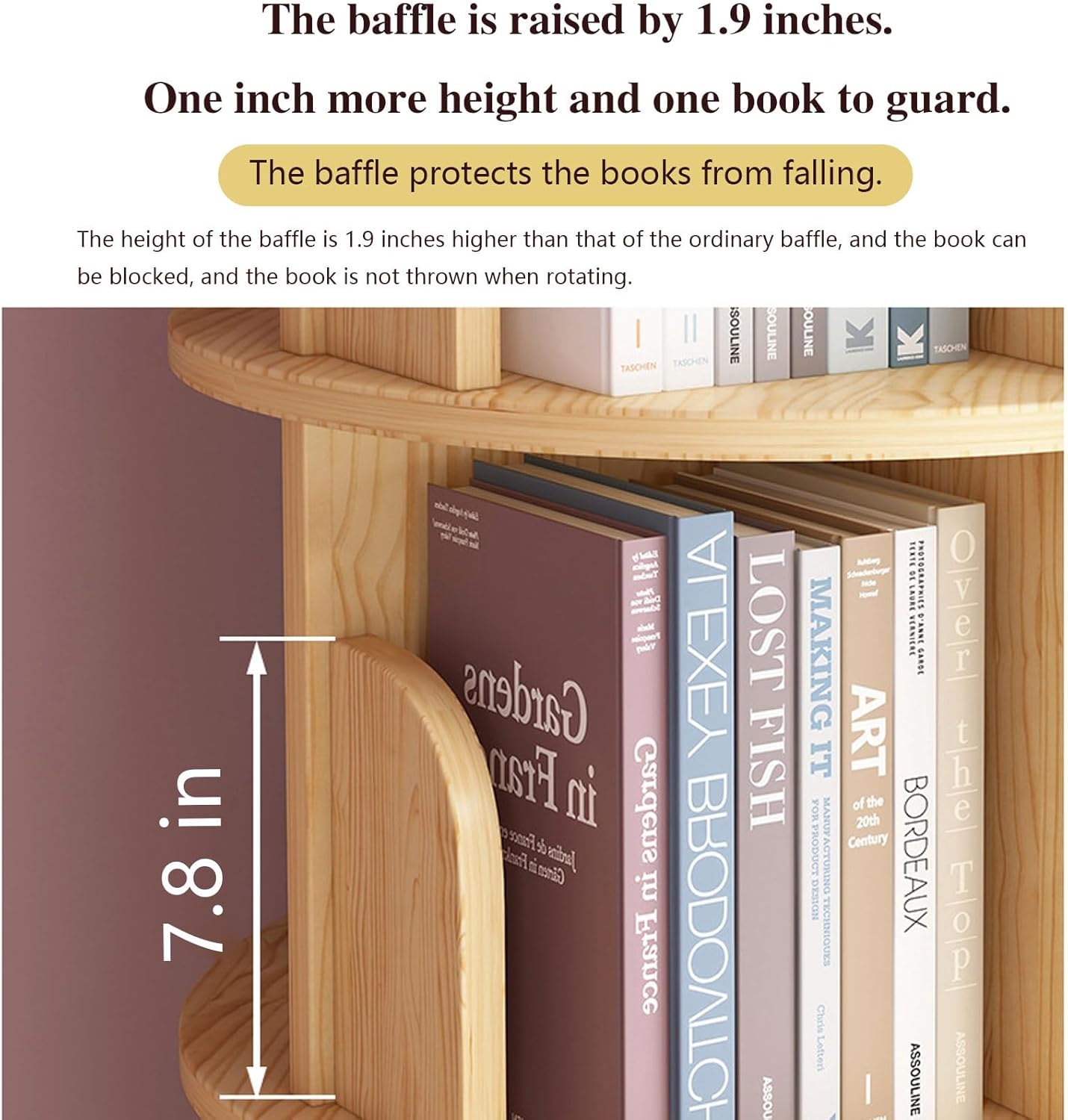 360° Rotating Bookcase, Wooden Bookshelf Storage Display Rack, Stylish Stand Shelves for Home, Office & Study Room, Space-Saving Organizer, Modern Design