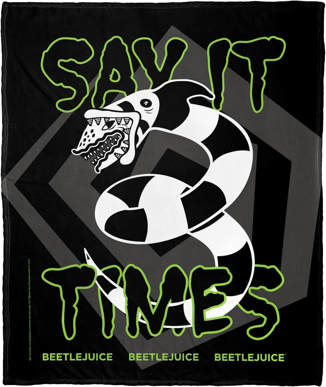 Northwest Beetlejuice Silk Touch Throw Blanket, 50" x 60", Say it Three Times