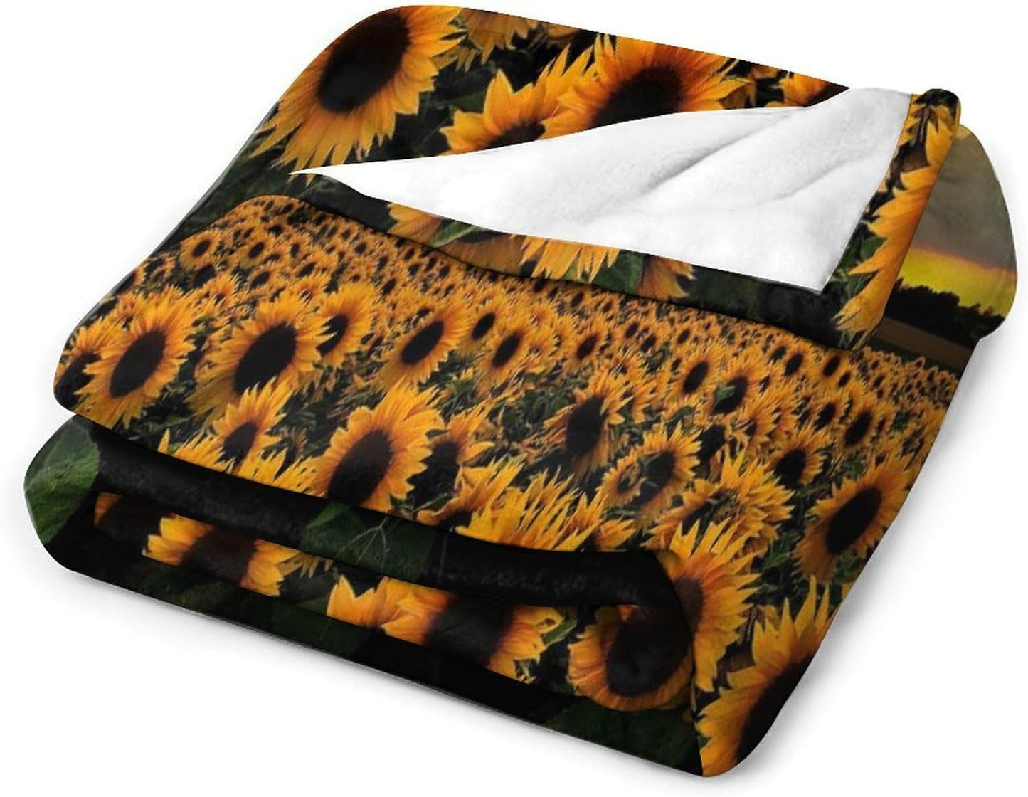 Sunflowers Sea Throw Blanket for Couch Super Soft Warm Lightweight Throw Blankets Cozy Flannel Bed Blanket Cute Decorative Blankets for All Seasons Home Decor Gift 40"*50" （100 * 130cm）