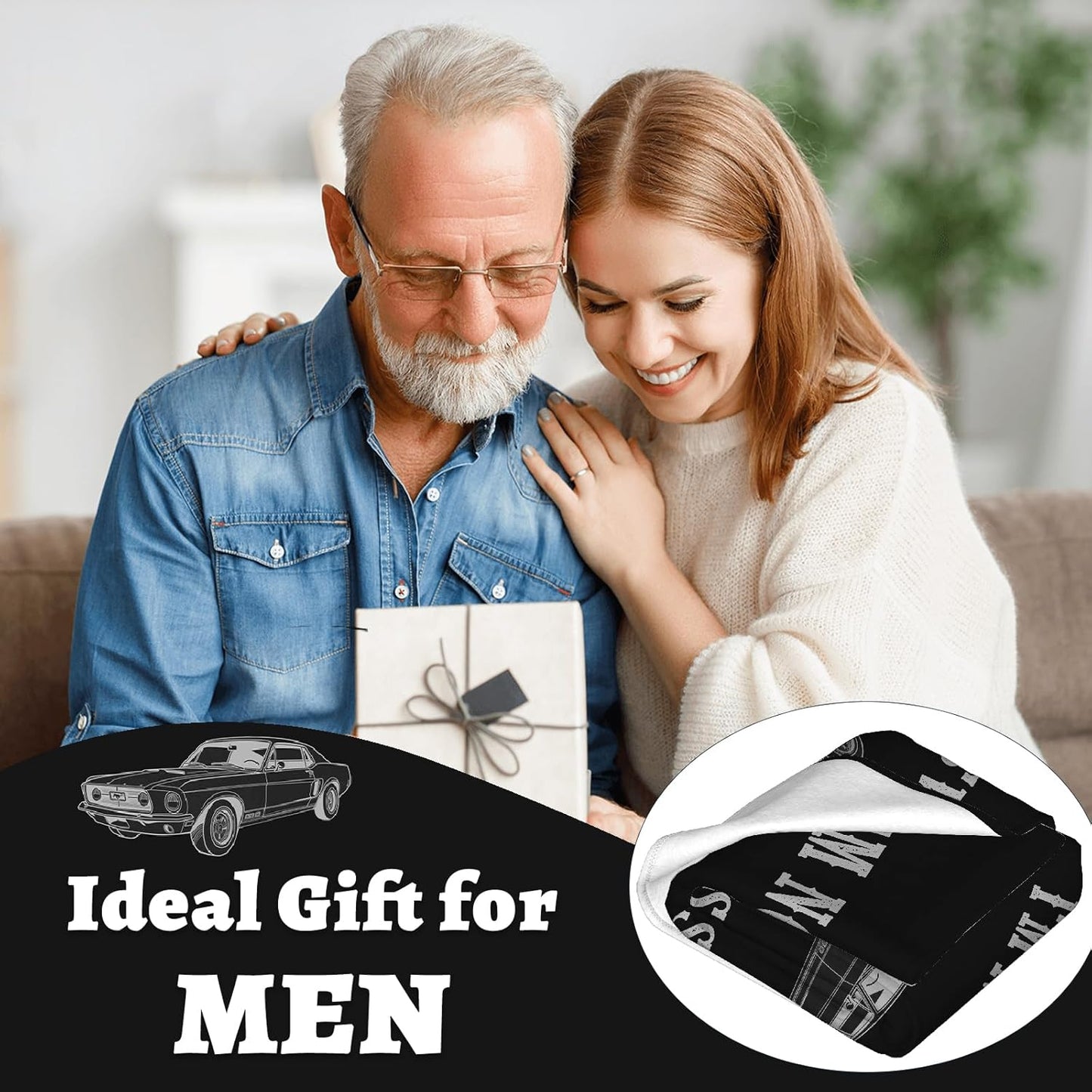 Gifts for Men - Funny Birthday Father's Day Retirement Gift Ideas for Older Men Grandpa Dad Husband - Throw Blanket 50"x60"