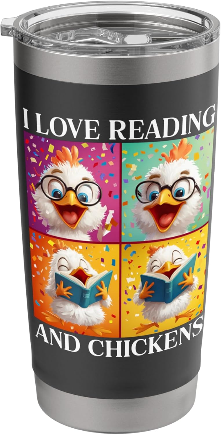Chicken Love Reading And Chickens Child Book Lover Stainless Steel Insulated Tumbler