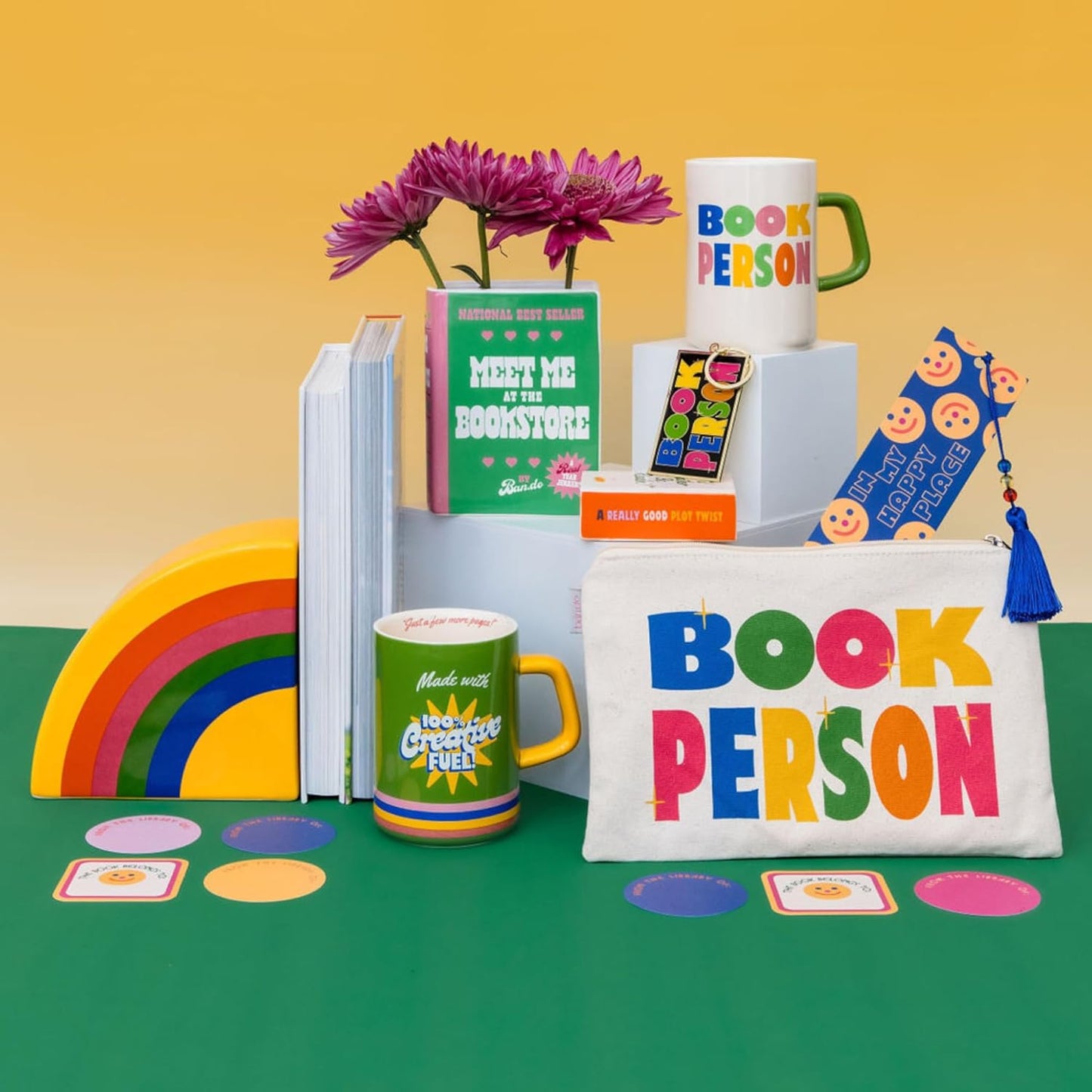 ban.do Ceramic Mug, 12 Ounce Coffee Cup, Dishwasher and Microwave Safe Mug, Book Person