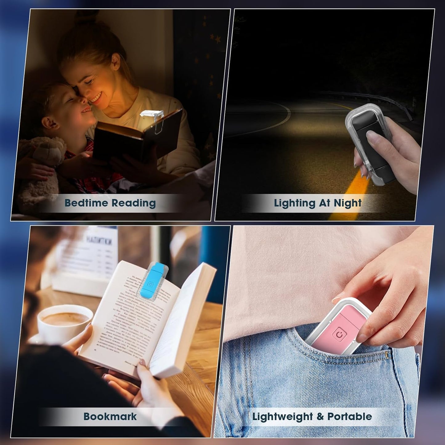 12 Pack Reading Light,Rechargeable Book Light for Reading in Bed,Clip-On Book Lights with 3 Color Temperature,Bulk Gifts for Book Lovers Kids Adults（Red）