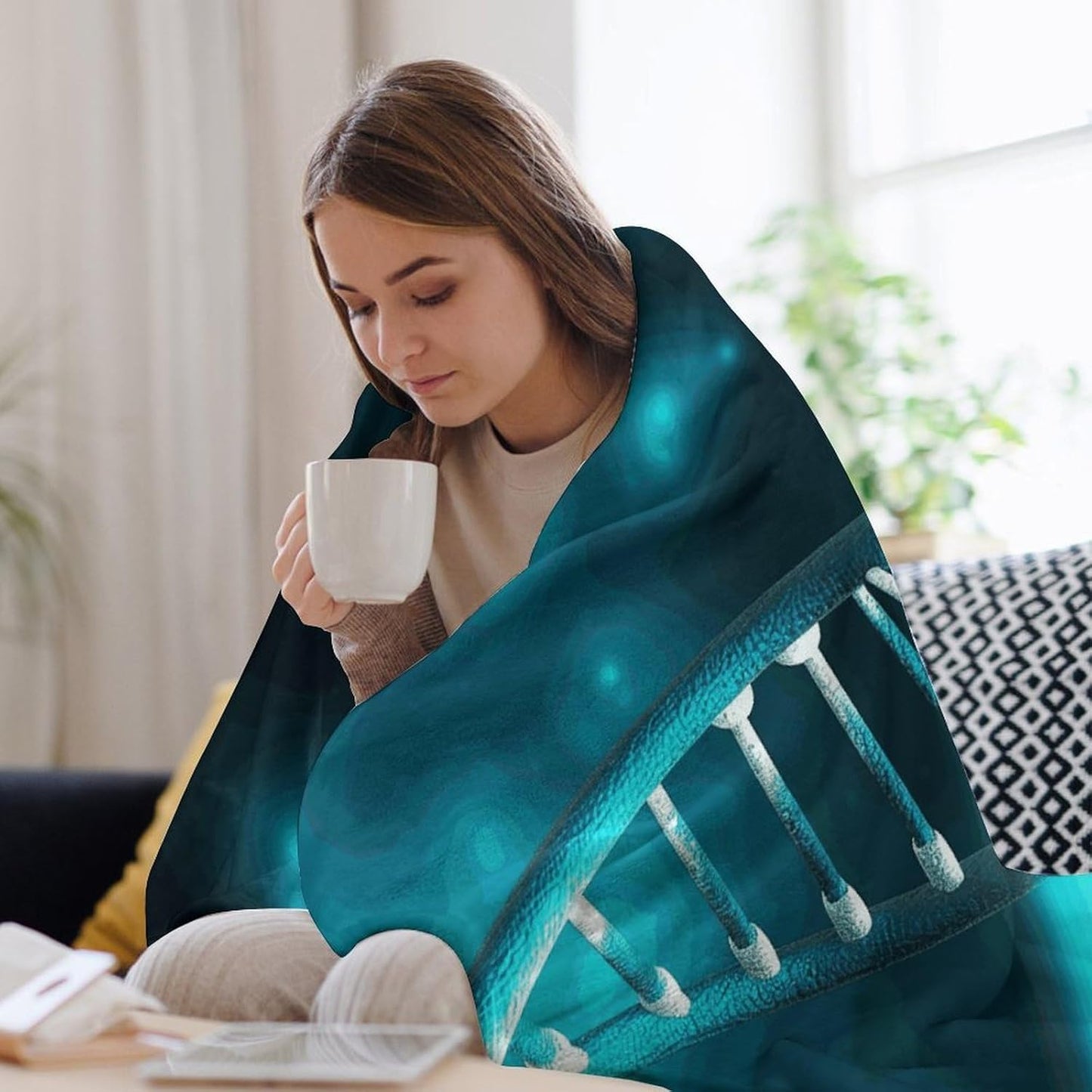 Science Gene Strand Blanket Super Soft Lightweight Throw Blanket Cute Cozy Warm Bed Blanket Decorative Fuzzy Blanket All-Season Home Decor Gift for Sofa Couch Living Room 40"*50" （100 * 130cm）