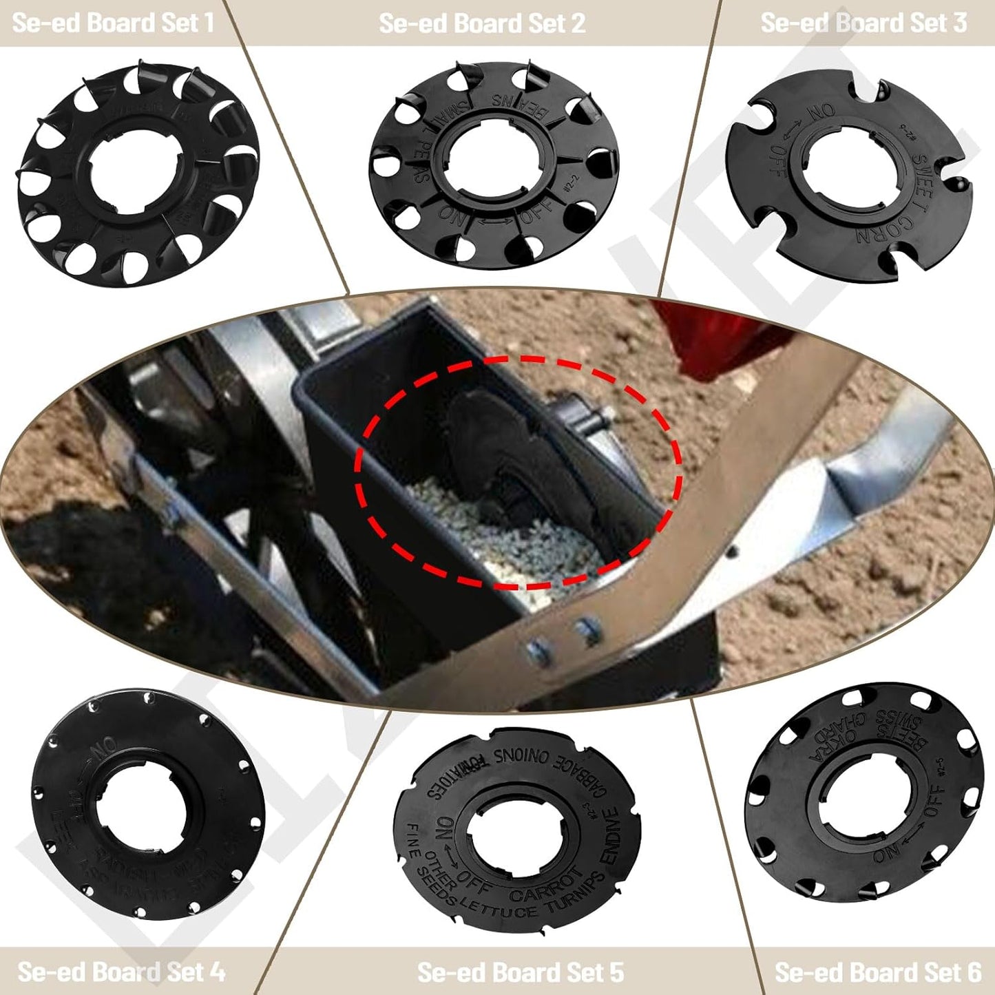60009 60010 Optional Seed Plate 12 Set for EarthWay 10001 1001-B Garden Seeder Plants, Earth-Way Seed Plates, Works for Sweet Corn, Radish, Leek, Asparagus, Spinach, Carrot, Beans and More