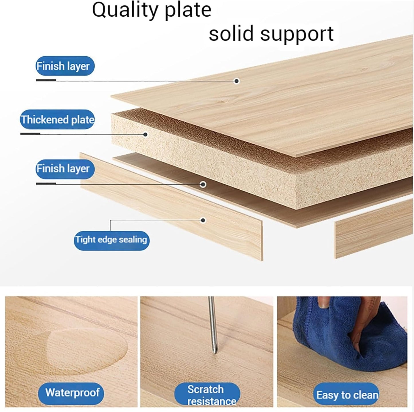 3-Tier Solid Wood Bookshelf, Freestanding Horizontal Desk Organizer for Small Spaces, Compact Desktop Storage Shelf, Modern Corner Bookcase (Size: 50x20x65cm, Color: C)
