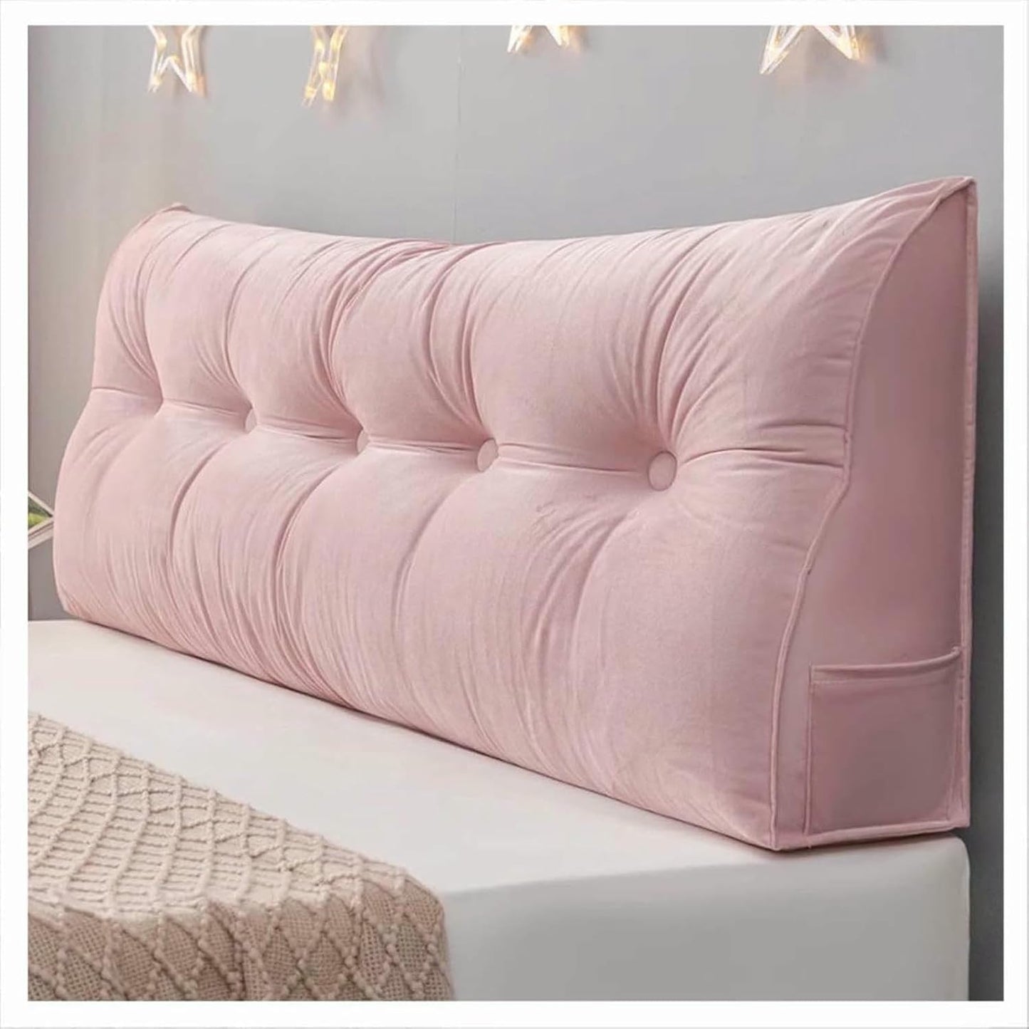 Headboard Bolster Pillow, Bed Rest Reading Pillow Bolster Triangular, Skin-Friendly Fiber Fabric, for Sitting in Bed Backrest Positioning Support