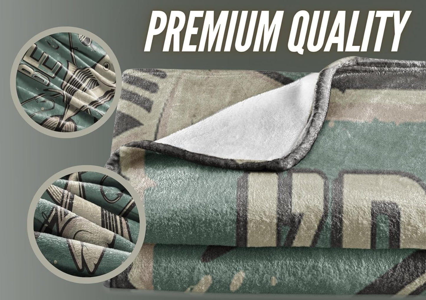 InnoBeta Fishing Gifts for Men Unique, Funny Fishing Gifts, 50x65 Inch Flannel Throw Blanket