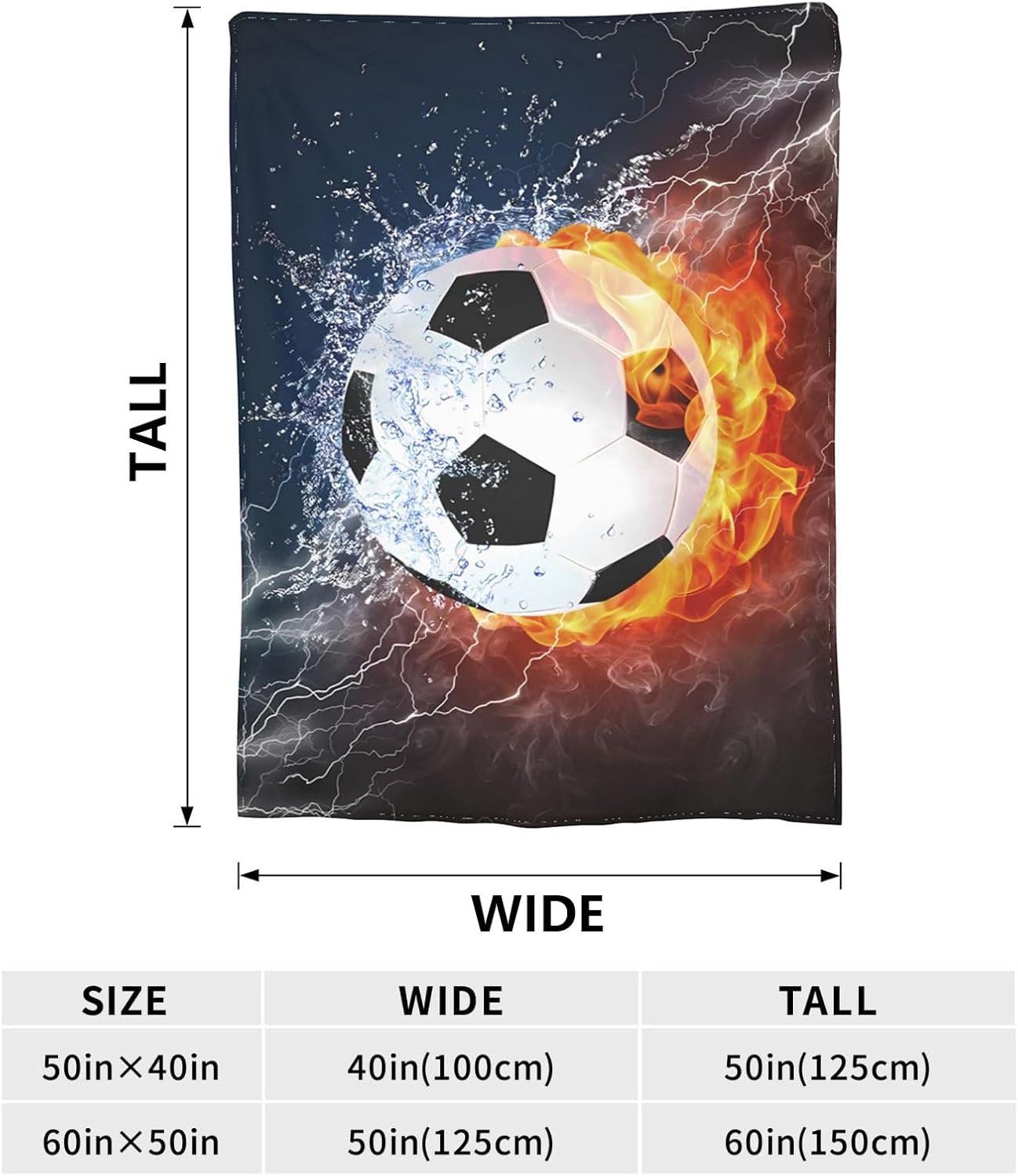 Soccer Ball Blankets for Football Lover Gift,Super Soft Flannel Throw Blankets, All Season Cozy Warm Bedding for Couch Bed Sofa Car, 60"X50"