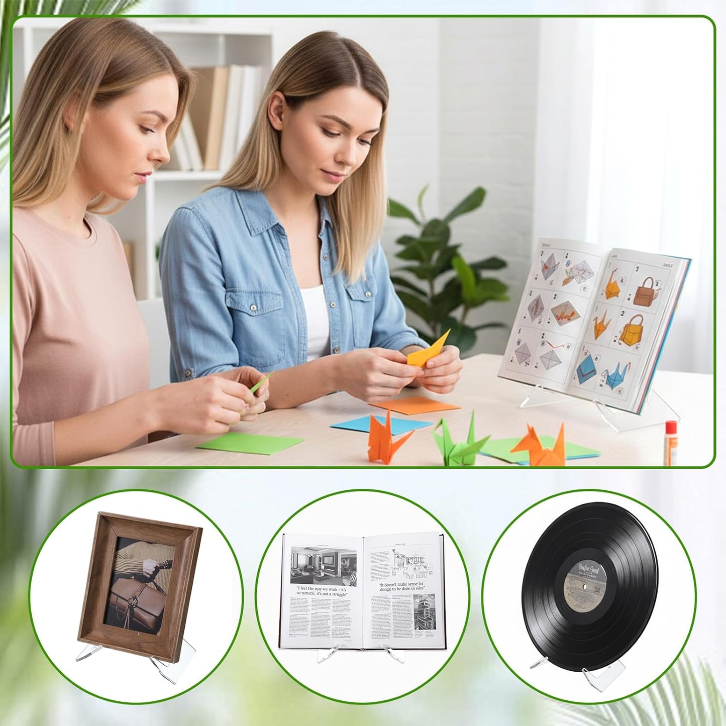 Cookbook Stand Acrylic Cookbook Stand for Kitchen Counter Recipe Book Holder Multifunctional Display Stands Detachable Cook Book Clear Holder Stands for Tabletop Kitchen Counter Decor
