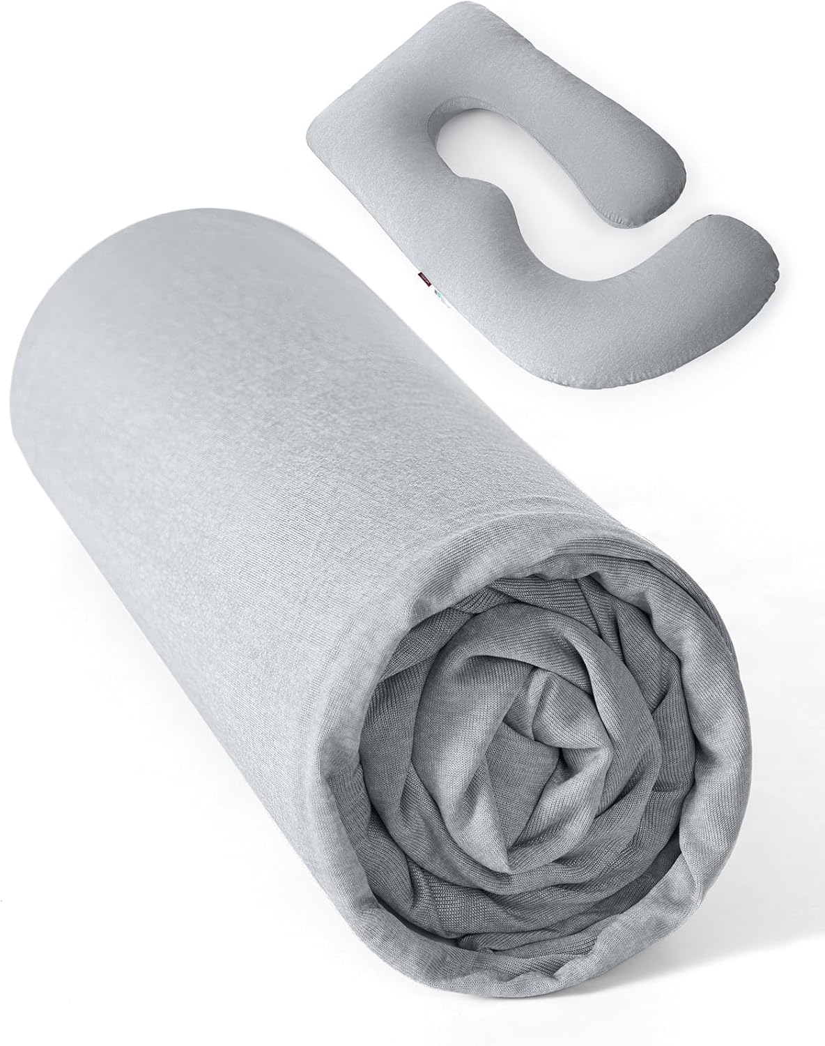 Momcozy Cooling Cover for Pregnancy Pillows, U-Shaped Full Body Maternity Pillow for Side Sleepers 57 Inch - Support for Back, Hip, Belly, Legs for Pregnant Women, Pillowcase Only